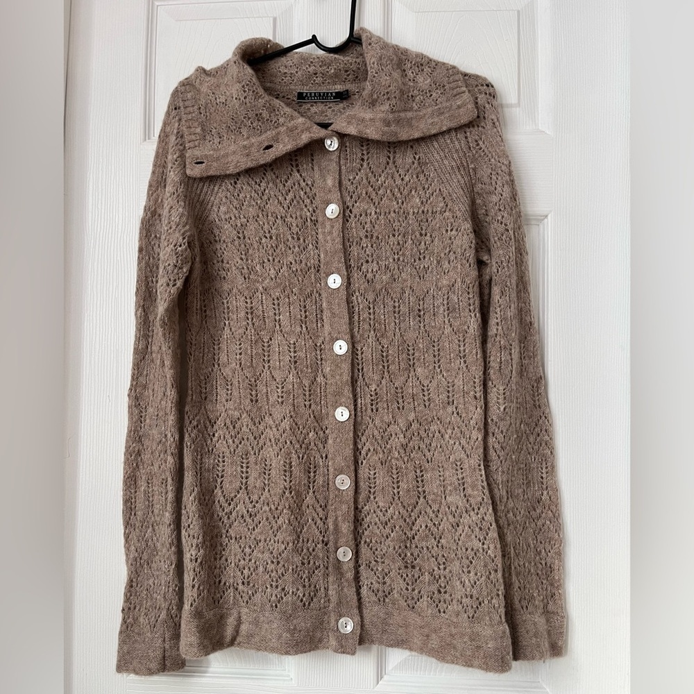 Peruvian Connection Baby Alpaca Campfield Knit Cardigan XS - Picture 2 of 7